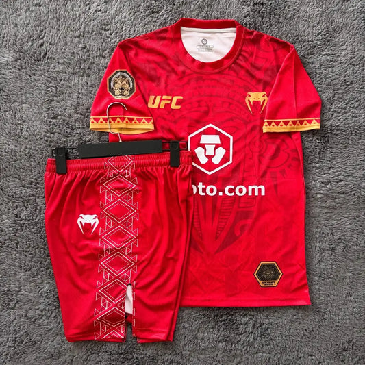 UFC New Top Fighters Fighting Match T-shirt Set, Men's and Women's Breathable Shirts, Sweating Wrestling and Running Training Cl