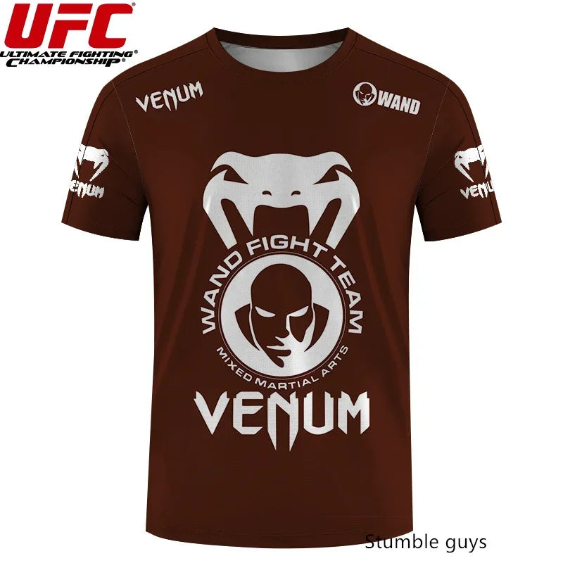 UFC Men's Fighting T-Shirt Breathable Sports Jersey MMA Quick Dry Athletic Teen Wear