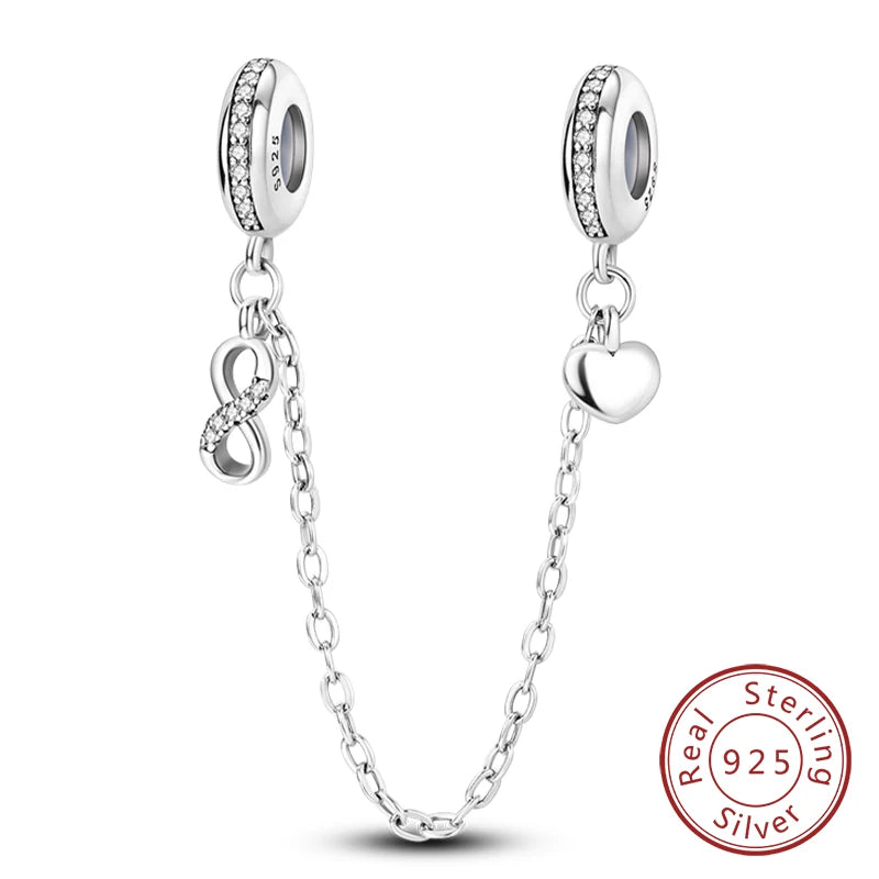 Original 925 Sterling Silver Charm Bead Heart Lovers Valentine's Day Charm Fit Charm Bracelet Pendant Women Jewelry Gift
