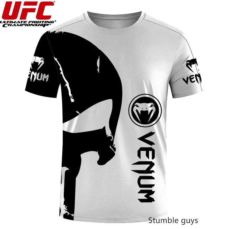 UFC Men's Fighting T-Shirt Breathable Sports Jersey MMA Quick Dry Athletic Teen Wear