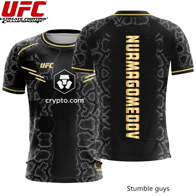 UFC Men's Fighting T-Shirt Breathable Sports Jersey MMA Quick Dry Athletic Teen Wear