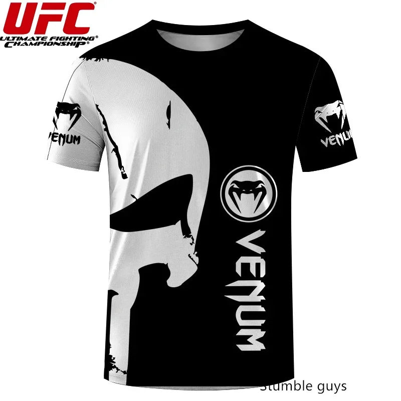 UFC Men's Fighting T-Shirt Breathable Sports Jersey MMA Quick Dry Athletic Teen Wear
