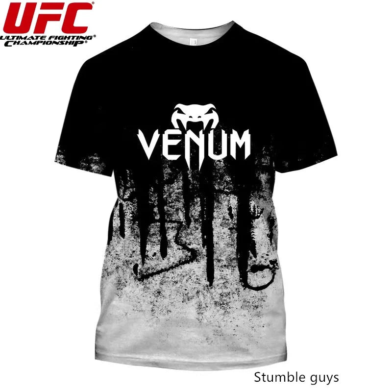 UFC Men's Fighting T-Shirt Breathable Sports Jersey MMA Quick Dry Athletic Teen Wear