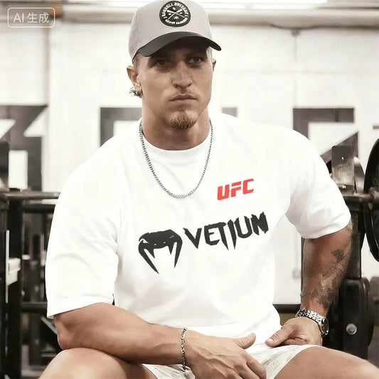 UFC Men's Boxing Training T-shirt, Boxing Fighting 3D Printed Breathable Quick Drying Clothing, Sports Fashion T-shirt