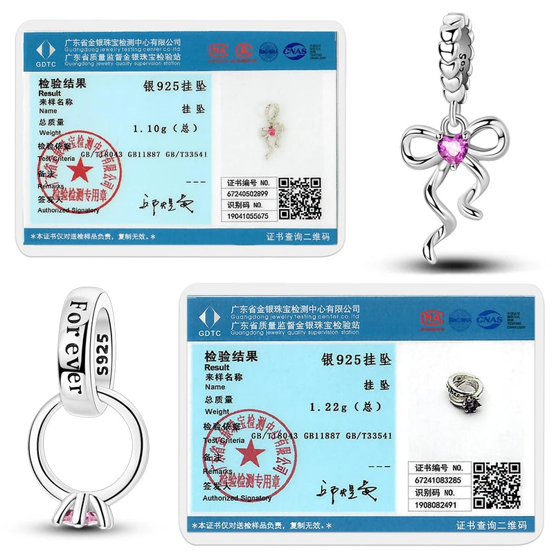 Original 925 Sterling Silver Charm Bead Heart Lovers Valentine's Day Charm Fit Charm Bracelet Pendant Women Jewelry Gift