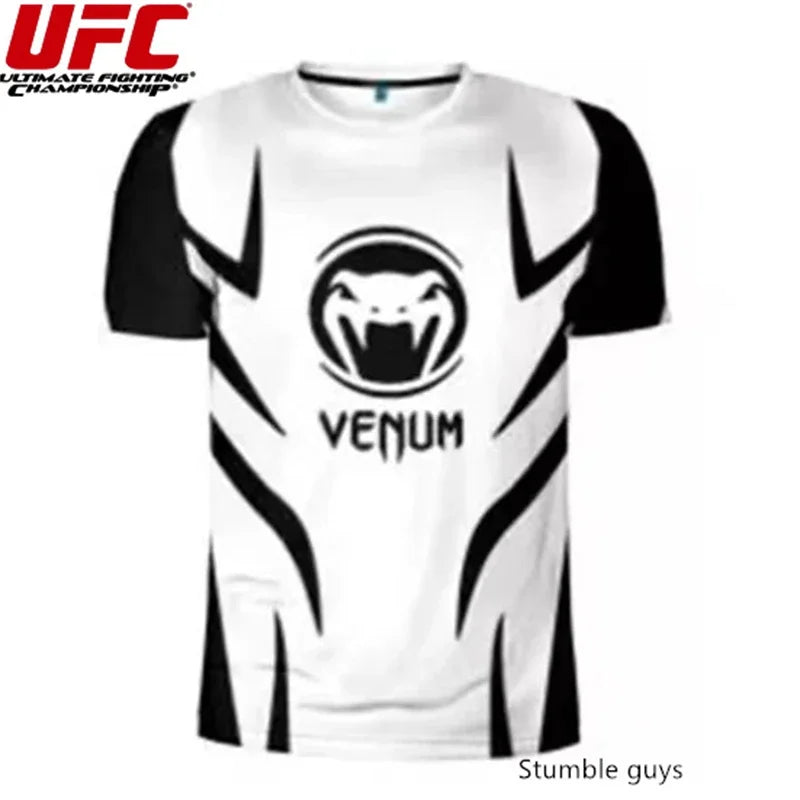 UFC Men's Fighting T-Shirt Breathable Sports Jersey MMA Quick Dry Athletic Teen Wear