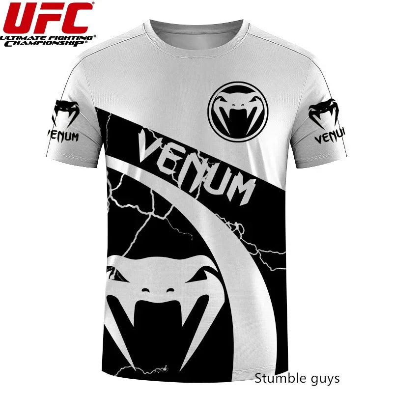 UFC Men's Fighting T-Shirt Breathable Sports Jersey MMA Quick Dry Athletic Teen Wear